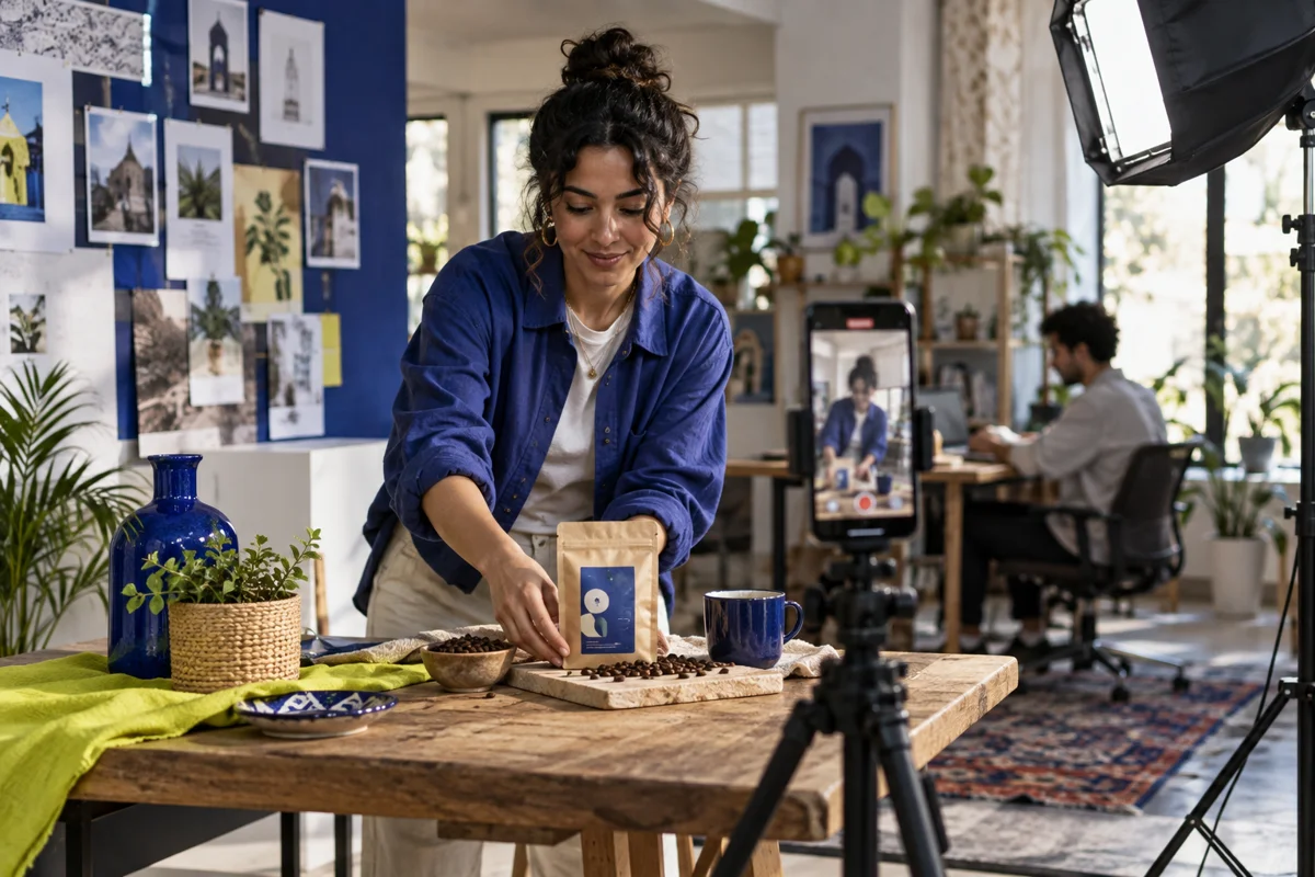 Création d’une vidéo verticale de produit avec un téléphone sur trépied